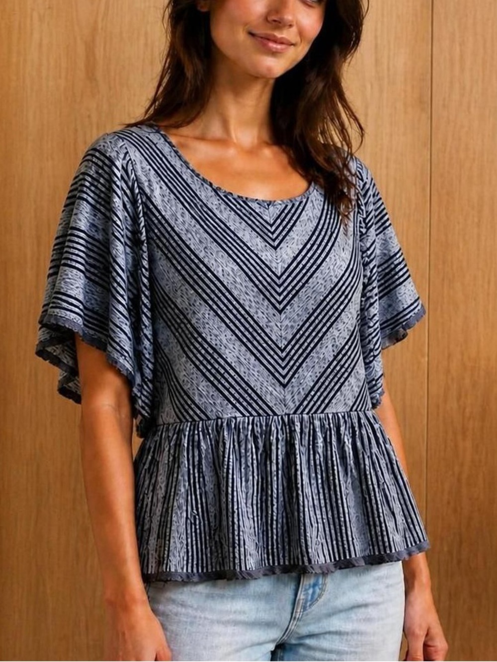 Free People black & gray top Medium Guc
